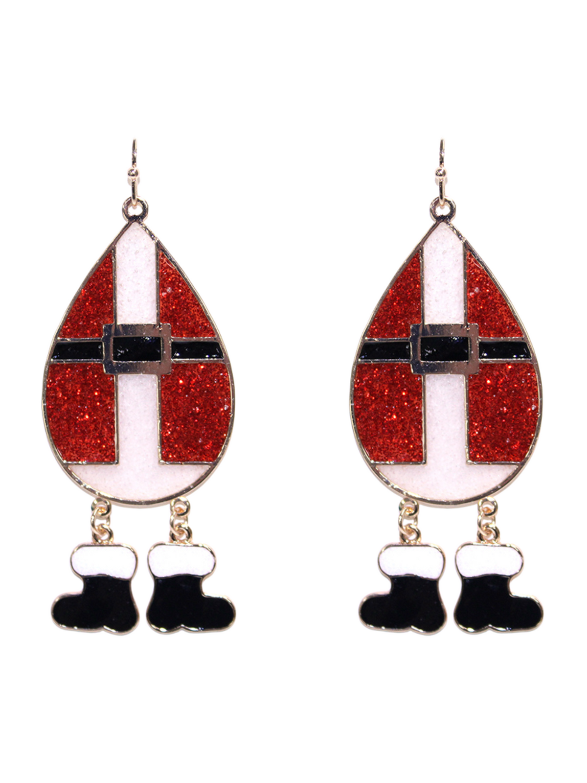 Teardrop Santa Dangle Earrings