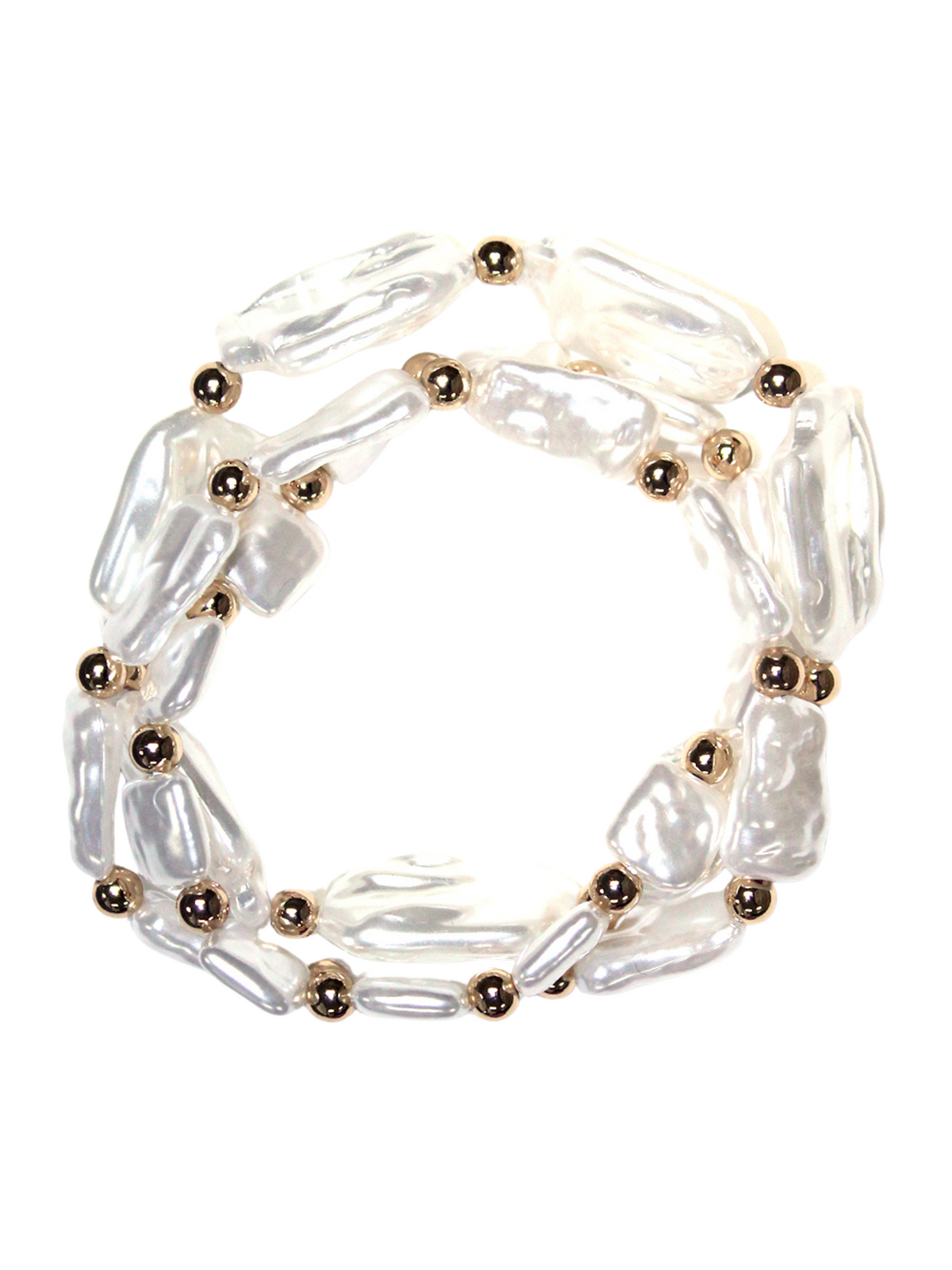 Texture Pearl Beaded Stack Bracelet