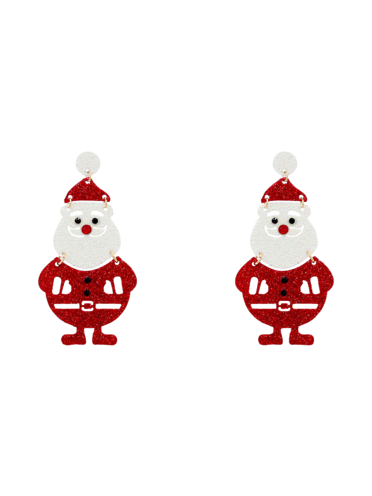 Santa Claus Glitter Dangle Earrings