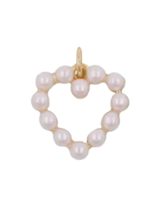 Small Pearl Heart Charm
