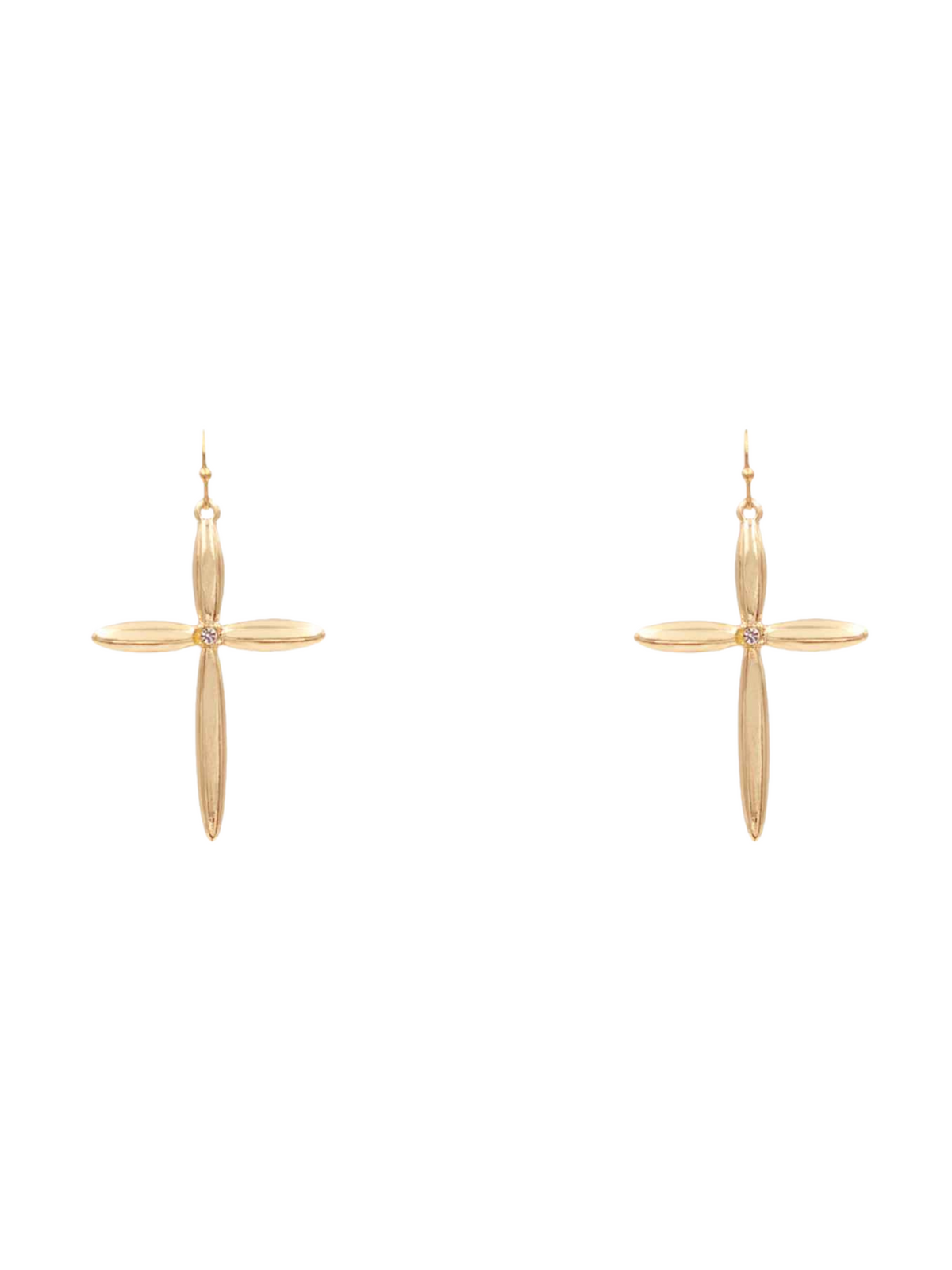 Cross Metal Drop Earrings