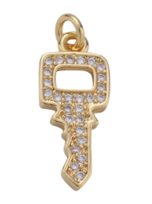 Mini Stone Key Charm