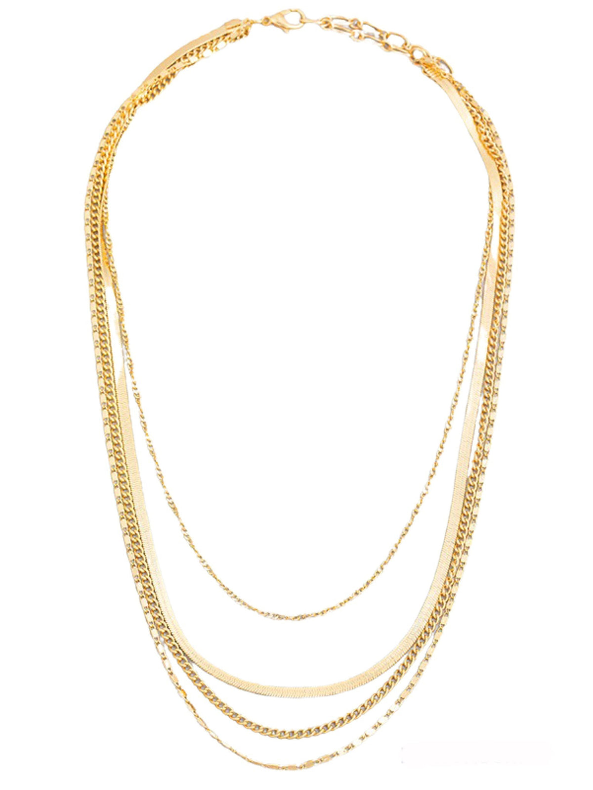 Multi Layered Gold Metal Necklace