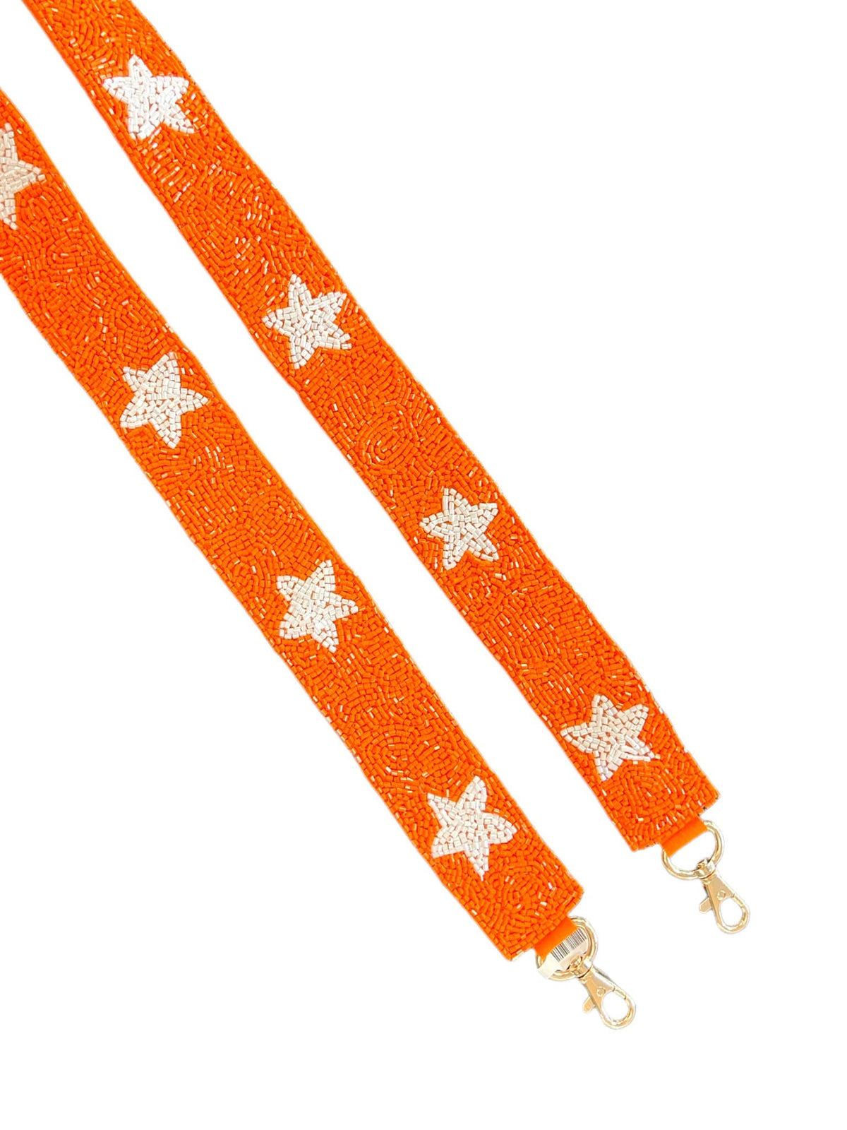 Orange and White Beaded Star Strap