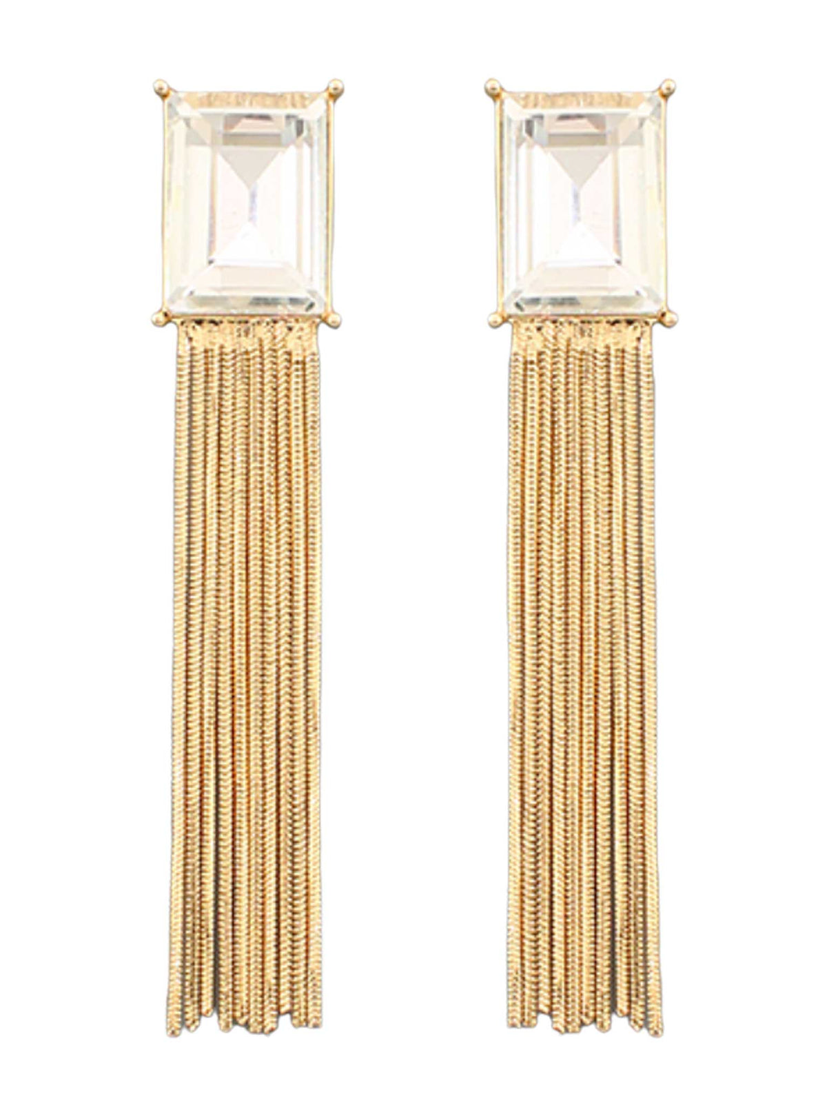 Multi Tassel Square Earrings