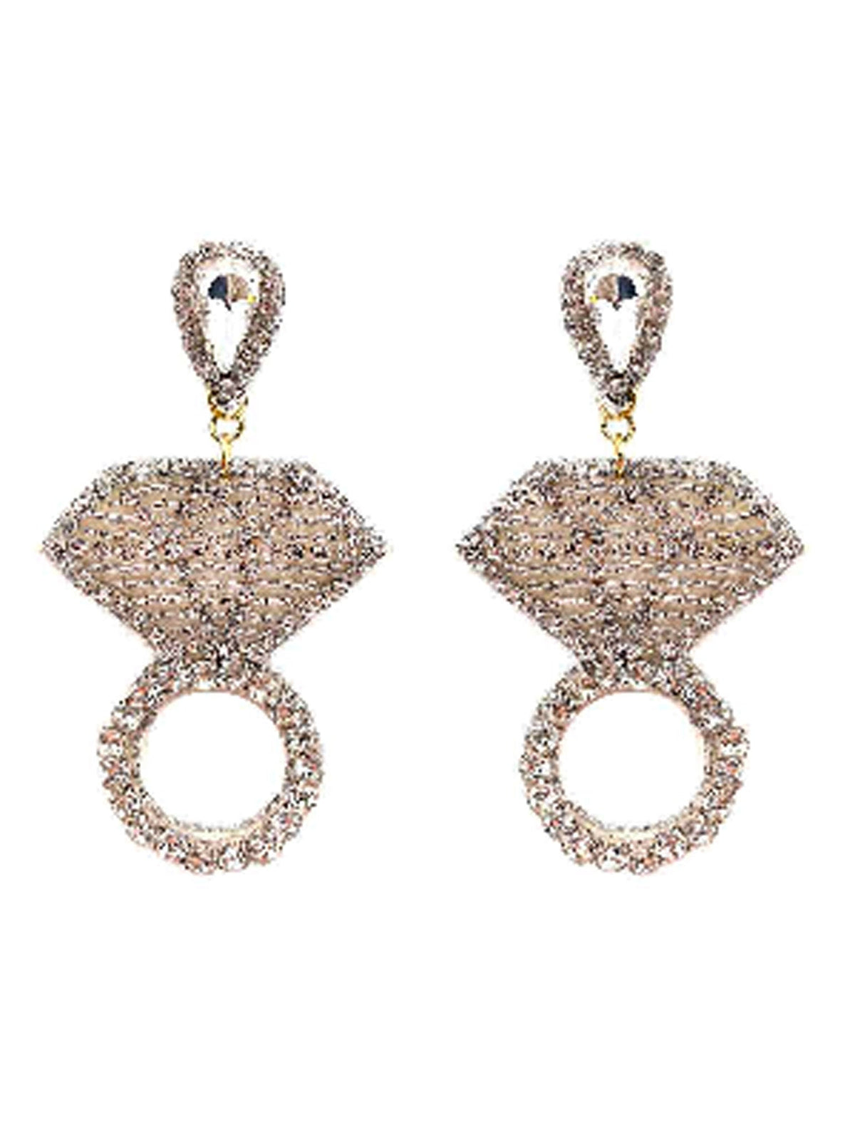 Diamond Ring Seedbead Earrings