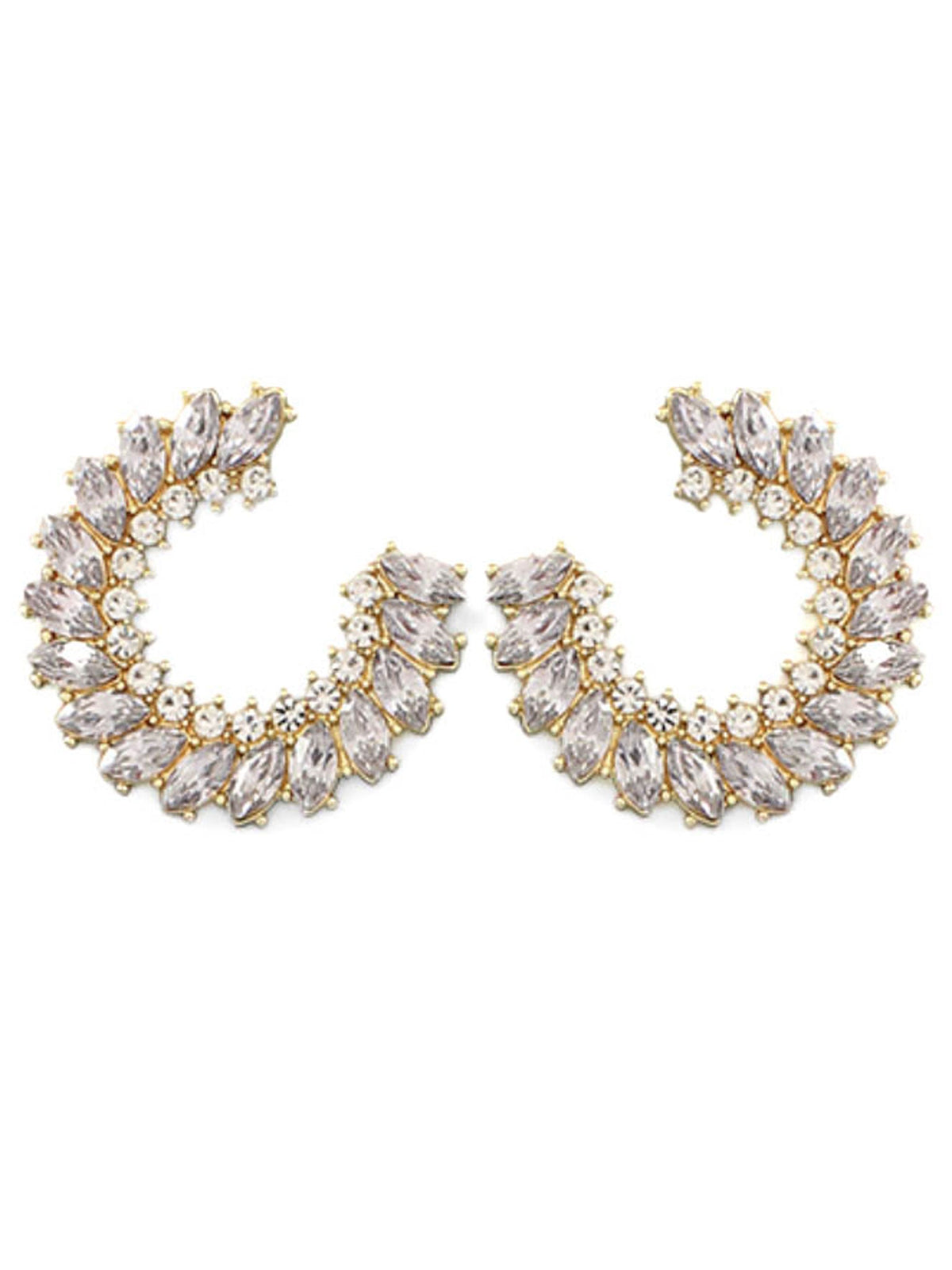 Pave Marquise Circle Hoops