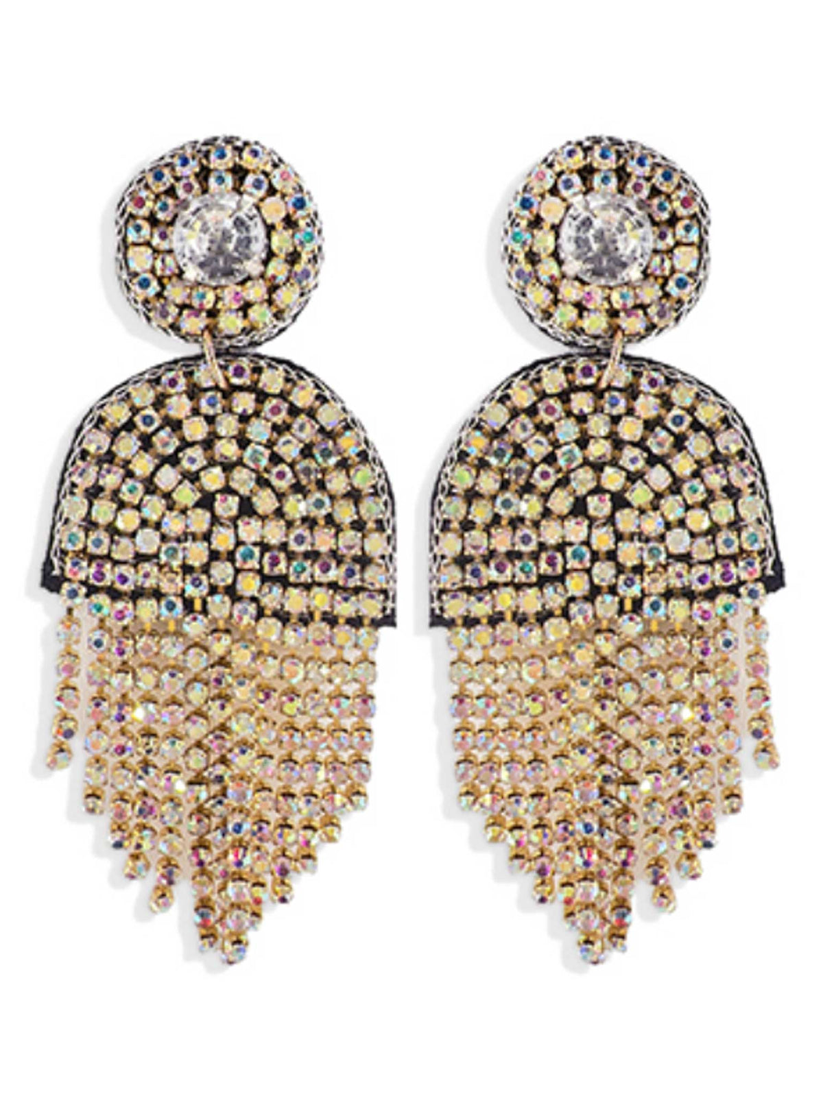 Crystal Linear Tassel Earrings