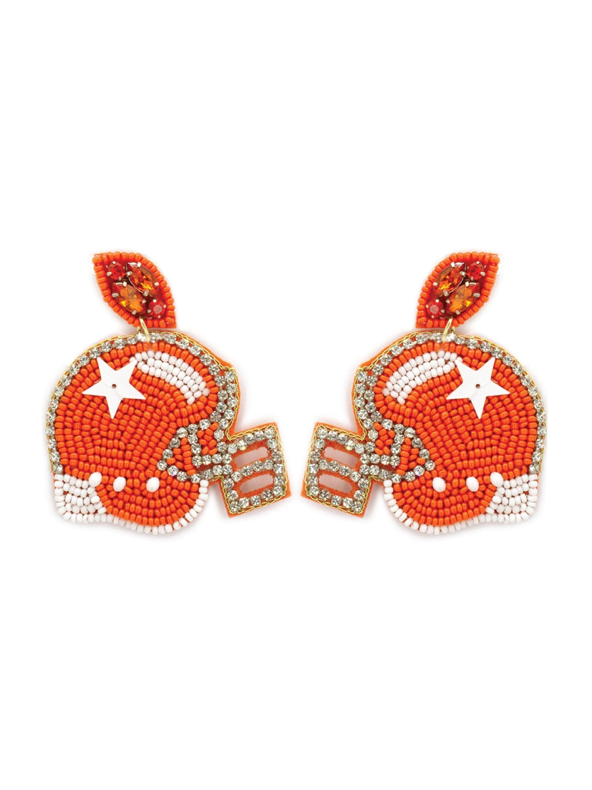 Seed Bead Drop Helmet Earrings