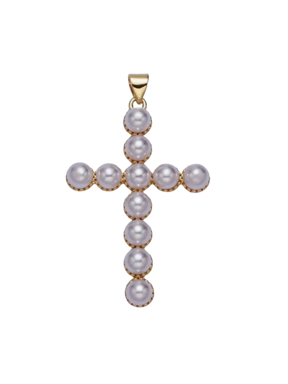 Pearl Cross Charm