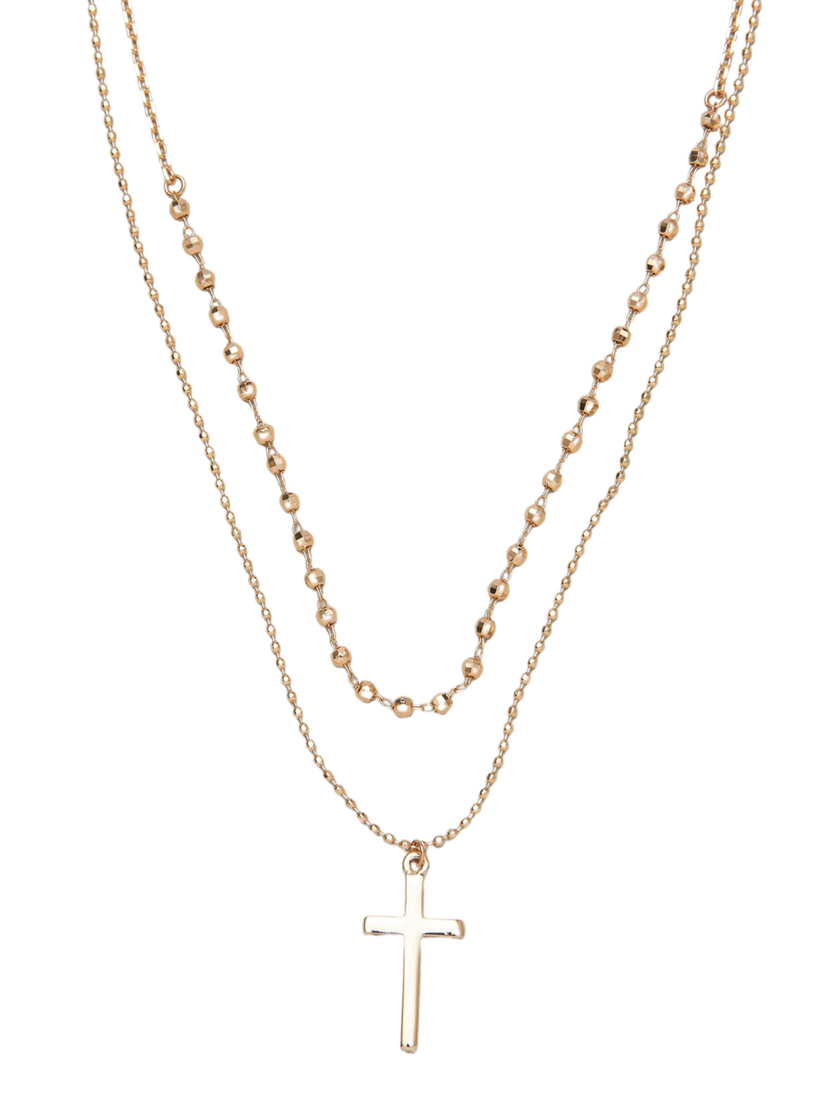 Cross Pendant Layered Necklace